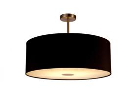 DK0275  Baymont 60cm Semi Flush 1 Light Satin Nickel, Midnight Black/Green Olive, Frosted Diffuser